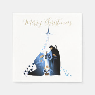 Traditional Nativity Scene Christmas greetings Napkin