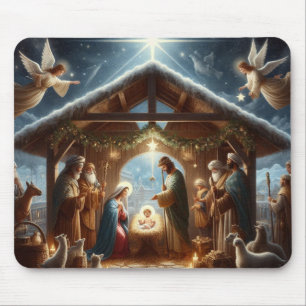 Traditional Nativity Scene Mouse Mat