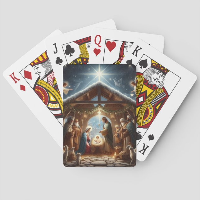 Traditional Nativity Scene Playing Cards (Back)