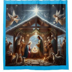Traditional Nativity Scene Shower Curtain
