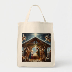 Traditional Nativity Scene Tote Bag