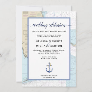 Traditional Nautical Event / Wedding Florida Invitation