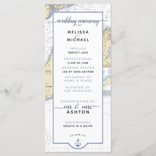Traditional Nautical Martha's Vineyard Wedding Programme