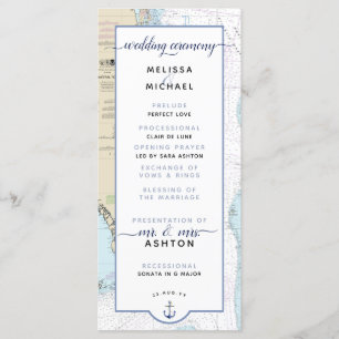 Traditional #Nautical South #Florida #Wedding Programme