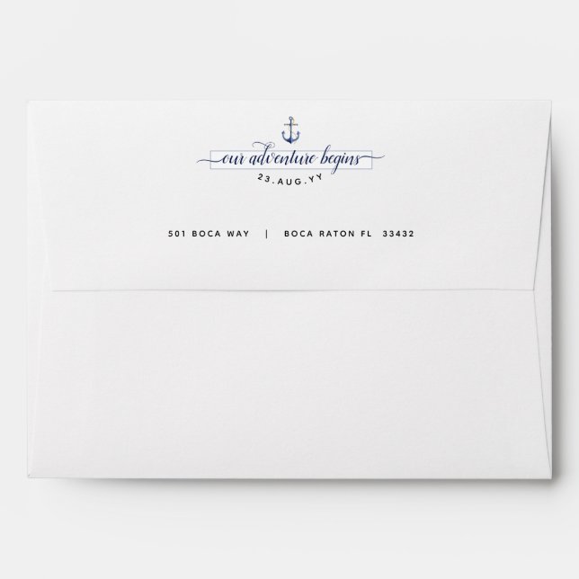 Traditional Nautical Wedding Florida Authentic Envelope (Back (Top Flap))