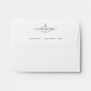 Traditional #Nautical #Wedding RSVP #Florida Envelope