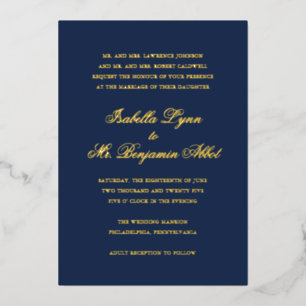 Traditional Navy Blue Formal Elegant Wedding
