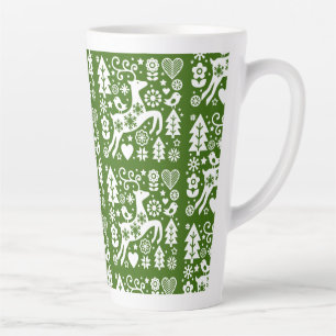 Traditional Nordic Christmas Decor Latte Mug