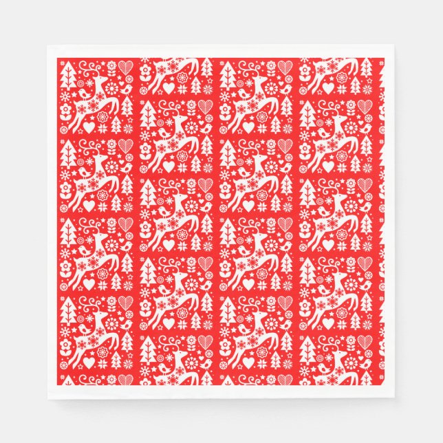 Traditional Nordic Christmas Decor Napkin (Front)