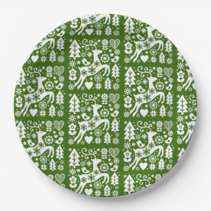 Traditional Nordic Christmas Decor Paper Plate