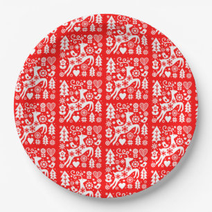 Traditional Nordic Christmas Decor Paper Plate