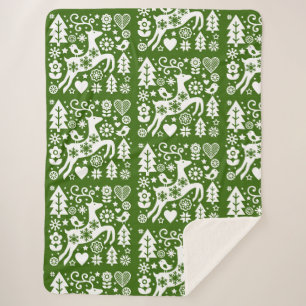 Traditional Nordic Christmas Decor Sherpa Blanket