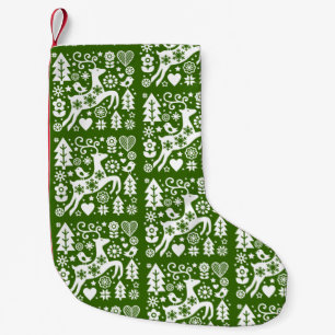 Traditional Nordic Christmas Decor Small Christmas Stocking