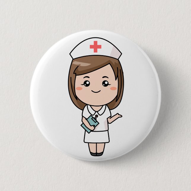 Traditional Nurse 6 Cm Round Badge (Front)