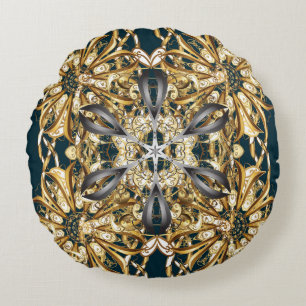 Traditional orient ornament. Classic vintage backg Round Cushion