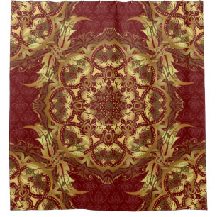 Traditional orient ornament on a red background. S Shower Curtain
