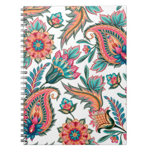 Traditional oriental seamless paisley pattern. Vin Notebook