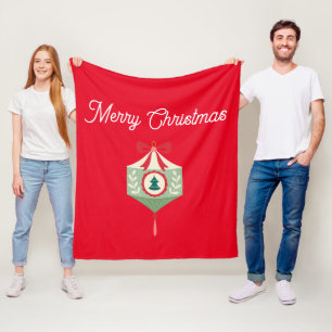 Traditional ornament Green and red Christmas Fleece Blanket
