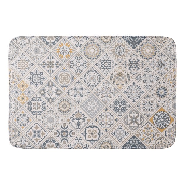 Traditional ornament Portuguese and Spanish Boho  Bath Mat (Front)