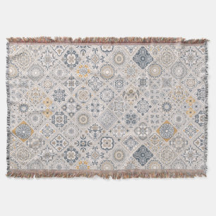 Traditional ornament Portuguese and Spanish Boho Throw Blanket