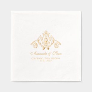Traditional Ornamental Design Element Personalised Foil Napkins