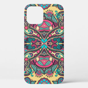 Traditional ornamental floral paisley bandanna. Yo iPhone 12 Case