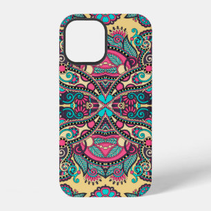 Traditional ornamental floral paisley bandanna. Yo iPhone 12 Case