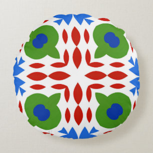 Traditional ornate mexican talavera. Hand drawn de Round Cushion