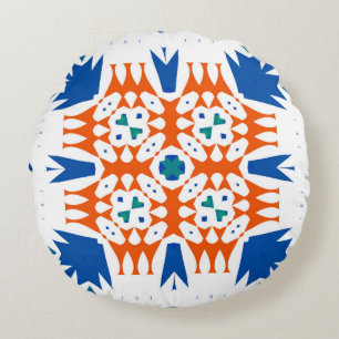 Traditional ornate mexican talavera. Hand drawn de Round Cushion