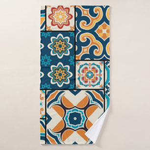 Traditional ornate portuguese decorative colour ti bath towel