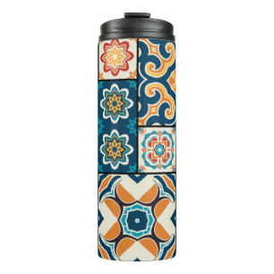 Traditional ornate portuguese decorative colour ti thermal tumbler