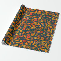 Traditional/pagan motifs wrapping paper