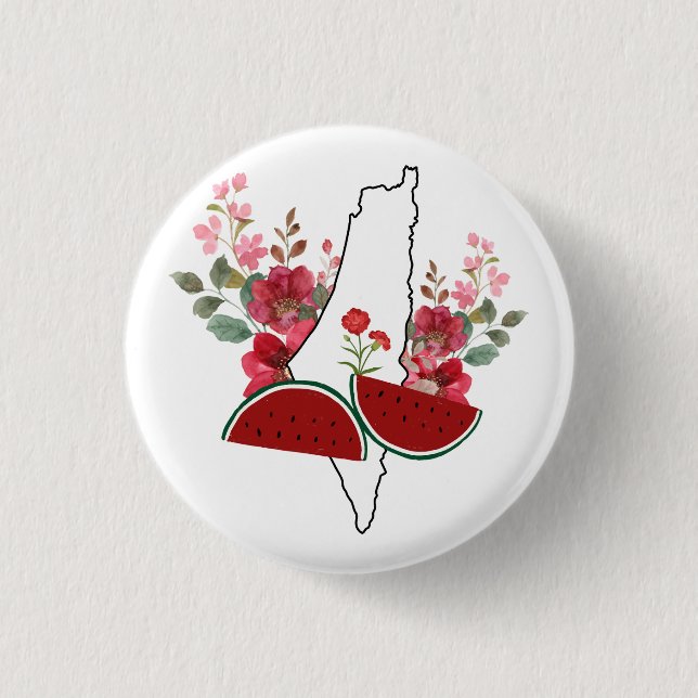 Traditional Palestine elements in palestine map 3 Cm Round Badge (Front)