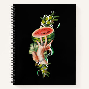 Traditional Palestine elements in palestine map Notebook