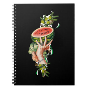 Traditional Palestine elements in palestine map Notebook