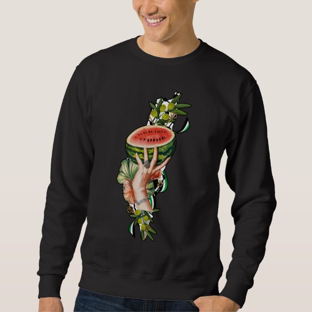 Traditional Palestine elements in palestine map Sweatshirt (Front)
