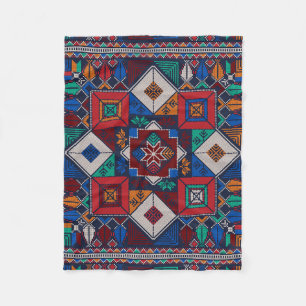 Traditional Palestine Embroidery tatreez  colourfu Fleece Blanket