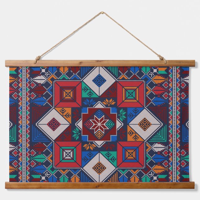 Traditional Palestine Embroidery tatreez  colourfu Hanging Tapestry (Front)