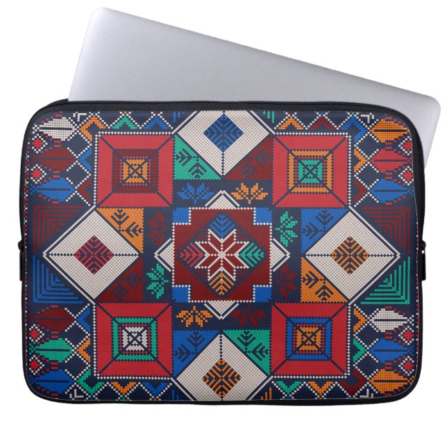 Traditional Palestine Embroidery tatreez  colourfu Laptop Sleeve (Front)