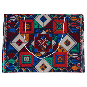 Traditional Palestine Embroidery tatreez  colourfu Large Gift Bag