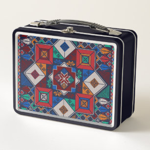Traditional Palestine Embroidery tatreez  colourfu Metal Lunch Box
