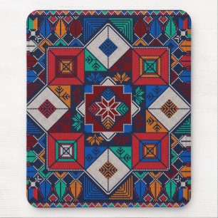 Traditional Palestine Embroidery tatreez colourfu Mouse Mat