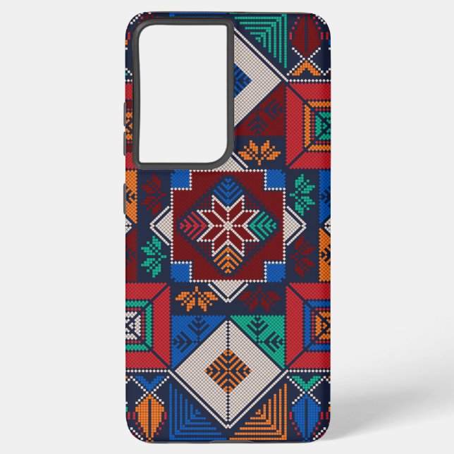 Traditional Palestine Embroidery tatreez  colourfu Samsung Galaxy S21+ Case (Back)