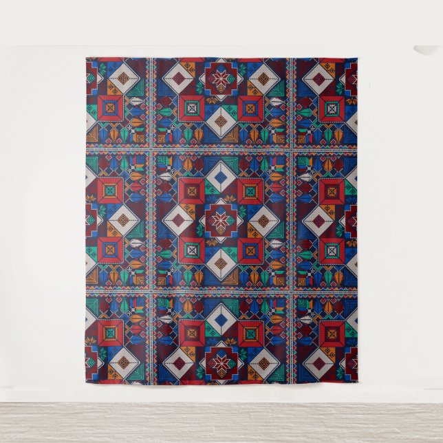 Traditional Palestine Embroidery tatreez  colourfu Tapestry (Front)