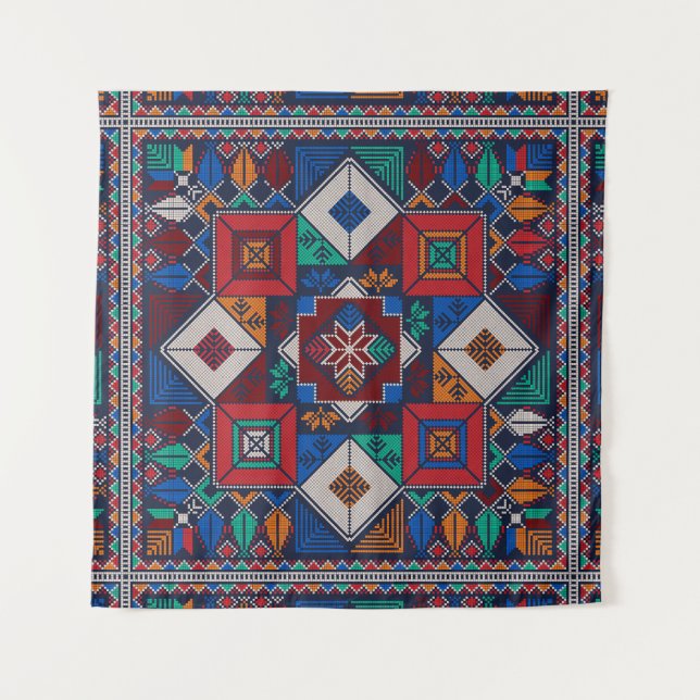 Traditional Palestine Embroidery tatreez  colourfu Tapestry (Front)