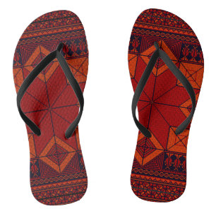 Traditional Palestine Embroidery tatreez Pattern Flip Flops