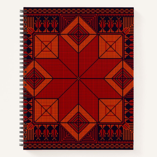 Traditional Palestine Embroidery tatreez Pattern   Notebook (Front)
