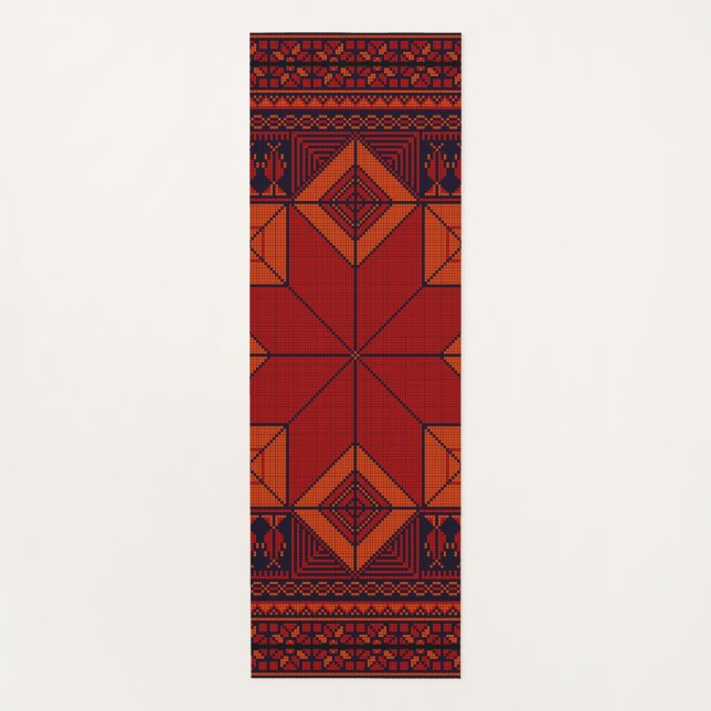 Traditional Palestine Embroidery tatreez Pattern   Yoga Mat (Front)