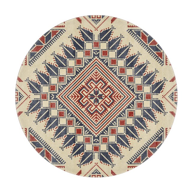 Traditional Palestinian embroidery Cutting Board (Front)