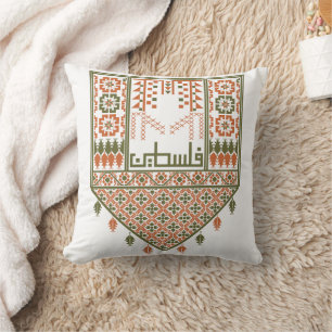 traditional palestinian embroidery tatreez printed cushion
